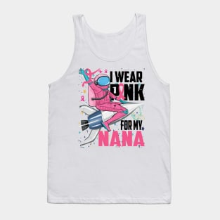 I Wear Pink For My Nana Breast Cancer Awareness Grandma Kids Tank Top